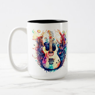 Caneca De Café Em Dois Tons Violão moderno