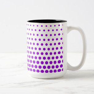Caneca De Café Em Dois Tons Violet Bolinhas Modern White
