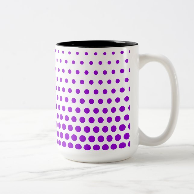 Caneca De Café Em Dois Tons Violet Bolinhas Modern White (Direita)