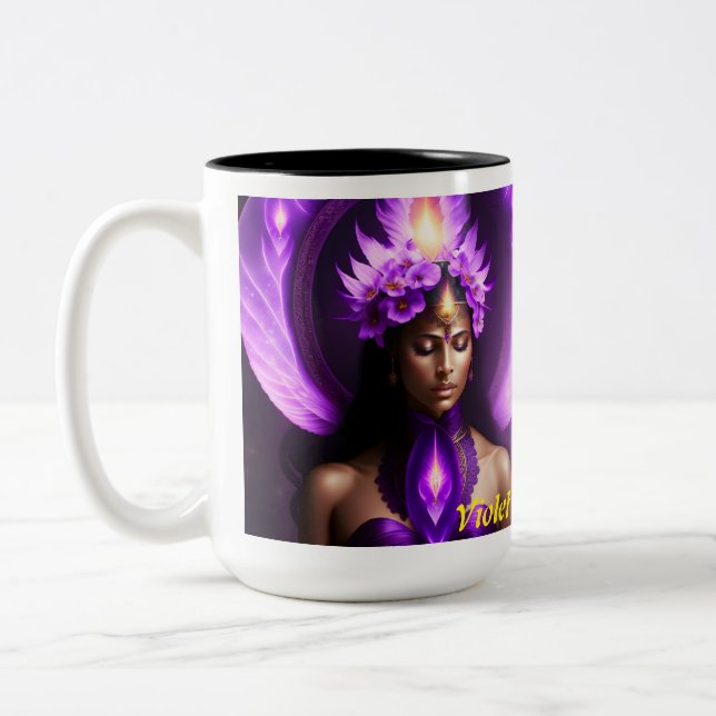 Caneca De Café Em Dois Tons Violet Flame Angel (Esquerda)