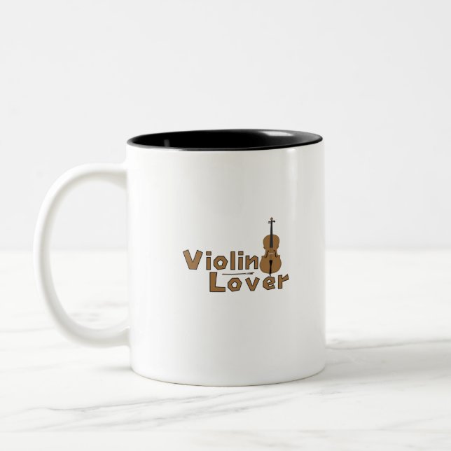 Caneca De Café Em Dois Tons Violin Lover (Esquerda)
