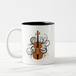 Caneca De Café Em Dois Tons Violino com pântanos