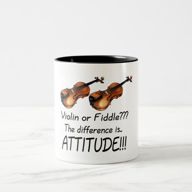 Caneca De Café Em Dois Tons Violino ou violino??? (Centro)