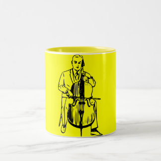 Caneca De Café Em Dois Tons Violoncelo ele plays riacho
