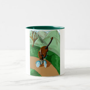 Caneca De Café Em Dois Tons Violoncelo feliz
