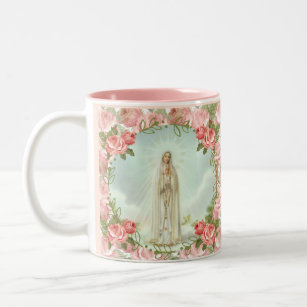Caneca De Café Em Dois Tons Virgem Abençoada Maria Nossa Senhora da Fátima
