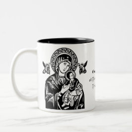 Caneca De Café Em Dois Tons Virgem Católica Abençoada Mary Jesus Angels