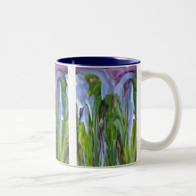 Caneca De Café Em Dois Tons Virginia Bluebells Abstrato (Direita)