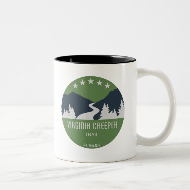 Caneca De Café Em Dois Tons Virginia Creeper Trail (Direita)