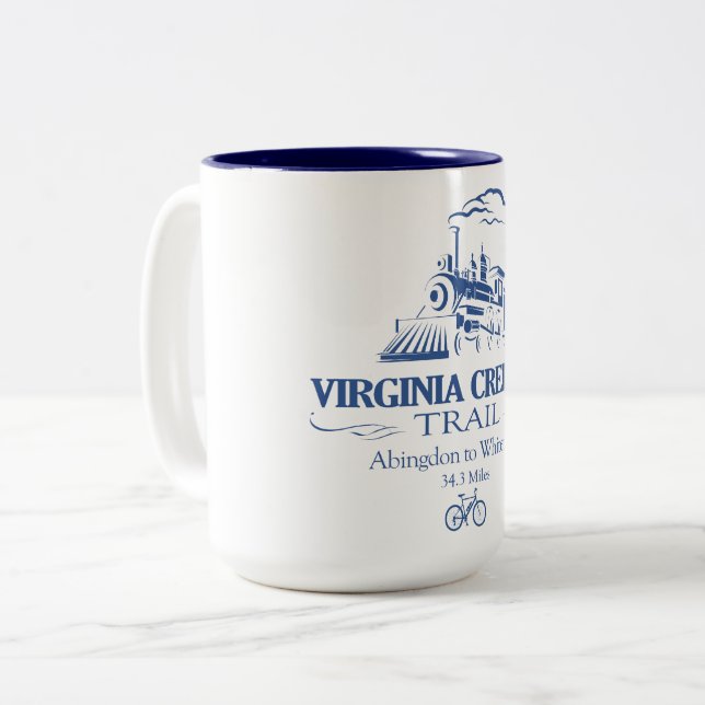 Caneca De Café Em Dois Tons Virginia Creeper Trail (RT) (Frente Esquerda)