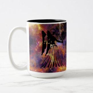 Caneca De Café Em Dois Tons Virgo Zodiac Galaxy Art – Elegant Astrology Horosc