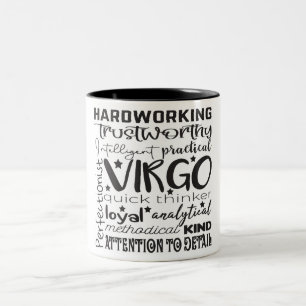 Caneca De Café Em Dois Tons Virgo Zodiac Traits/Astrologia