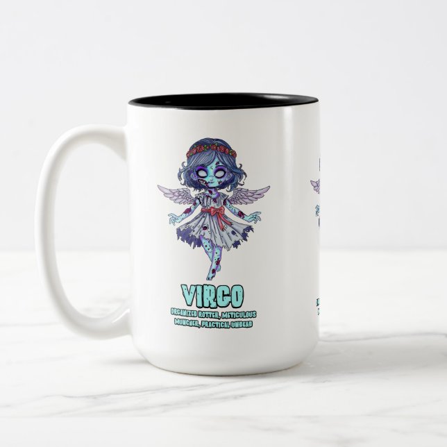 Caneca De Café Em Dois Tons Virgo Zombie (Esquerda)
