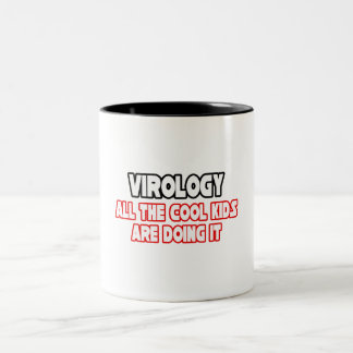 Caneca De Café Em Dois Tons Virologia... Crianças Legal