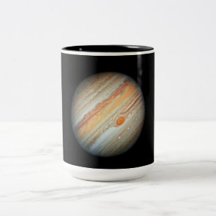 Caneca De Café Em Dois Tons Visão do Planeta Júpiter (Telescópio Hubble)