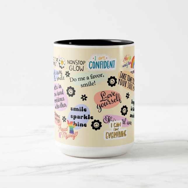 Caneca De Café Em Dois Tons Visão positiva (Centro)
