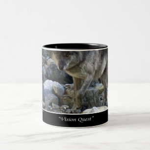 Caneca De Café Em Dois Tons Vision Quest Cinza Wolf Mug