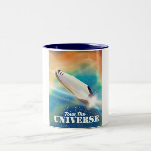 Caneca De Café Em Dois Tons Visite a arte espacial do Universo.