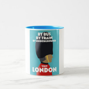 Caneca De Café Em Dois Tons Visite London Art impressão.