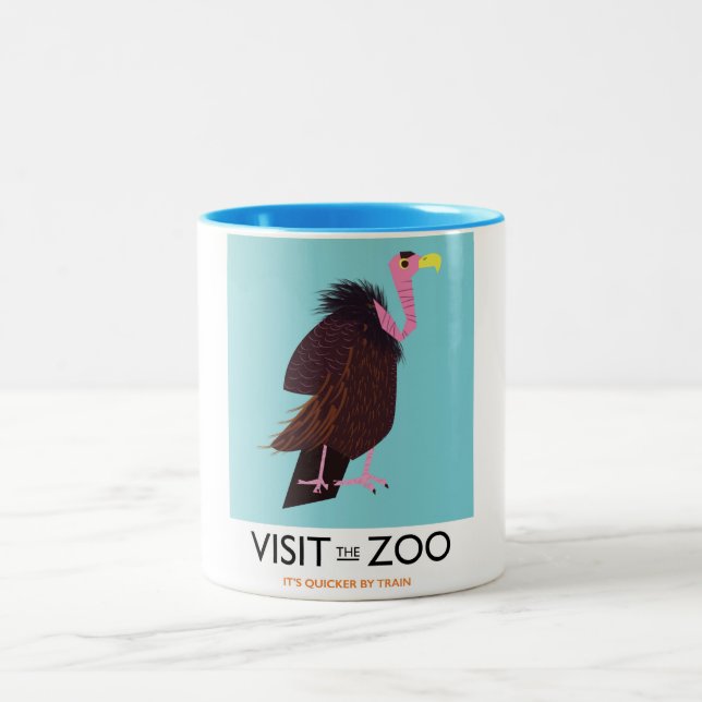 Caneca De Café Em Dois Tons Visite o zoológico (Centro)