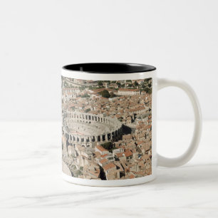 Caneca De Café Em Dois Tons Vista aérea da cidade com