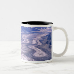 Caneca De Café Em Dois Tons Vista aérea do glaciar Lowell, Kluane National