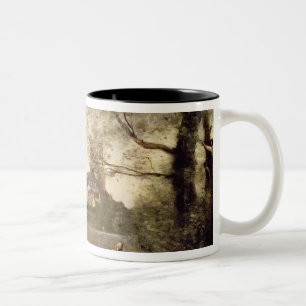 Caneca De Café Em Dois Tons Vista da cidade e da catedral de Mantes