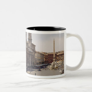 Caneca De Café Em Dois Tons Vista da praça