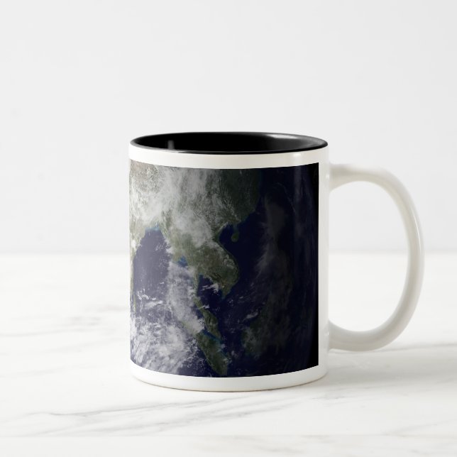 Caneca De Café Em Dois Tons Vista da Terra do espaço (Direita)