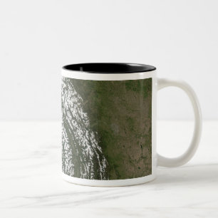 Caneca De Café Em Dois Tons Vista das Montanhas Rochosas