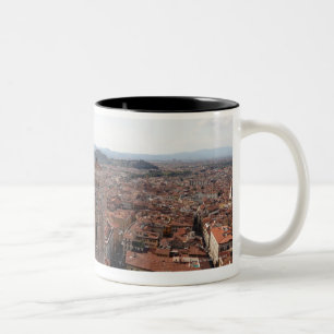 Caneca De Café Em Dois Tons Vista de Florença da parte superior do papai noel