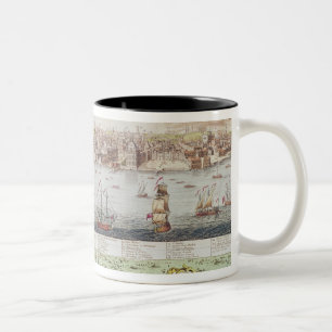 Caneca De Café Em Dois Tons Vista de Lisboa, 1755