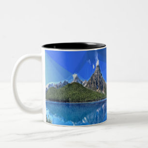 Caneca De Café Em Dois Tons Vista de montanha canadense