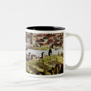 Caneca De Café Em Dois Tons Vista de Praga