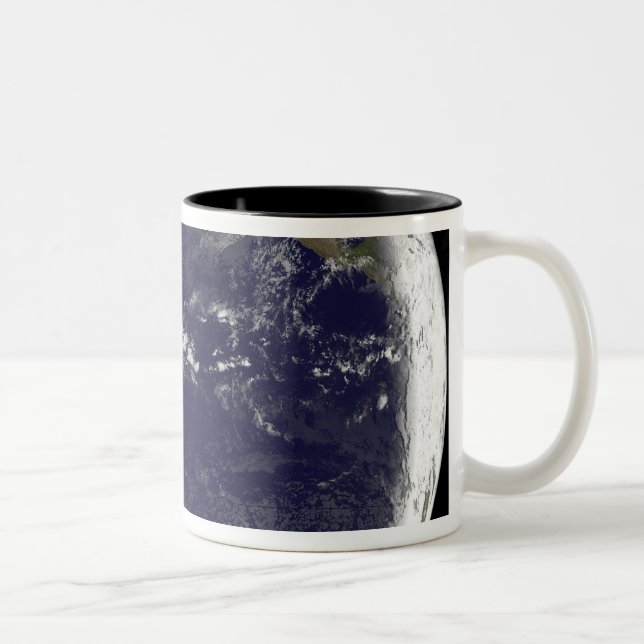 Caneca De Café Em Dois Tons Vista de satélite da Terra (Direita)