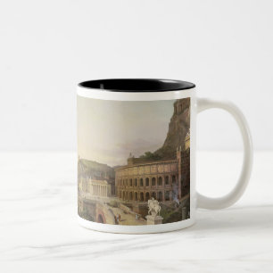 Caneca De Café Em Dois Tons Vista de Viena nas épocas romanas, 1860