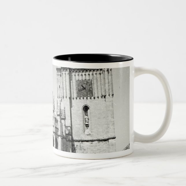 Caneca De Café Em Dois Tons Vista do apse e da torre, construída (Direita)