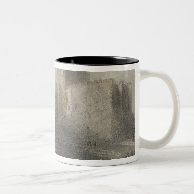 Caneca De Café Em Dois Tons Vista do castelo de Carrifergus (Direita)
