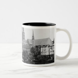 Caneca De Café Em Dois Tons Vista do museu