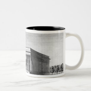 Caneca De Café Em Dois Tons Vista do palácio imperial da bolsa