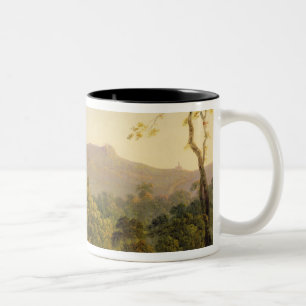 Caneca De Café Em Dois Tons Vista em Matlock Dale, olhando para a rocha preta