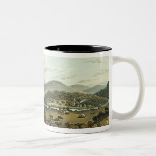Caneca De Café Em Dois Tons Vista geral das partes dianteiras sul e do leste