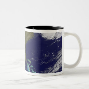 Caneca De Café Em Dois Tons Vista satélite da costa leste dos Estados Unidos