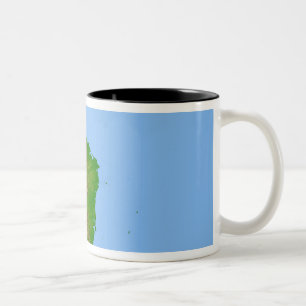 Caneca De Café Em Dois Tons Vista topográfica de América Central