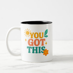 Caneca De Café Em Dois Tons Visto Motivacional - Desi Legal, Vibrante e Inspir