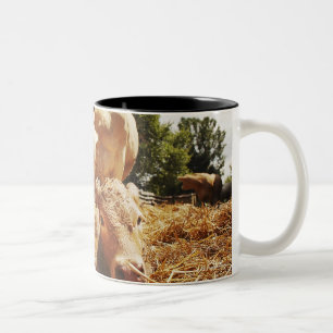 Caneca De Café Em Dois Tons Vitela e mamã recém-nascidas