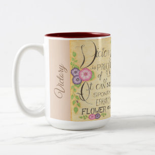 Caneca De Café Em Dois Tons Vitória de todos os tipos - JamesAllen Quote Mug