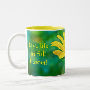 Caneca De Café Em Dois Tons Viva a vida em plena floração! Flor amarela