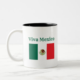 Caneca De Café Em Dois Tons Viva Bandeira do México