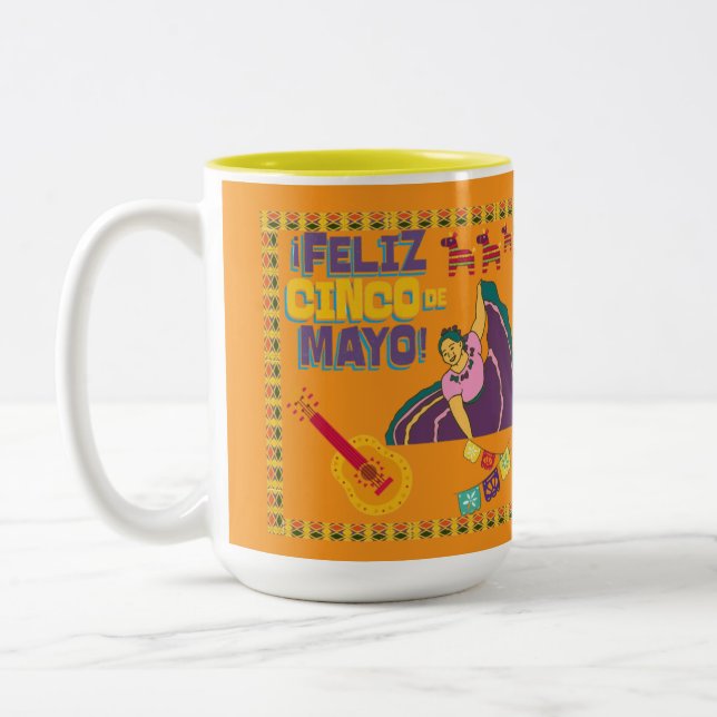 Caneca De Café Em Dois Tons Viva la libertad laranja (Esquerda)